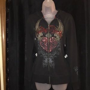 Harley-Davidson Red Heart Zip-up Hoodie
